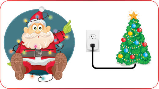 Santa With A Christmas Tree Controlled By A Hbn Smart Plug